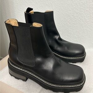 Gabriela Hearst Black Leather Ankle Boots Jil Chelsea 38/8